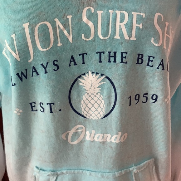 Sweatshirt Ron Jon hoodie ombré aqua white Orlando soft - Picture 2 of 13